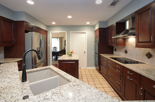 Granite Giallo Ornamental Light Gray White Cabinets Creamy Surface Interior Appearance